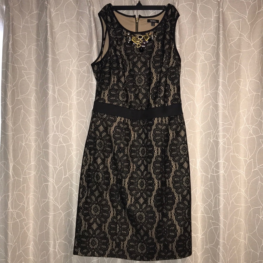 Black lace/nude XOXO dress
